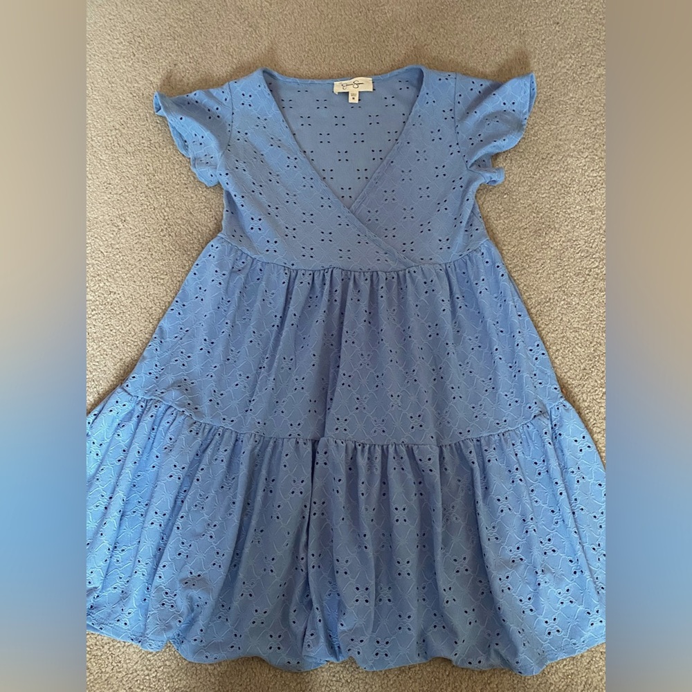 Medium blue Flowing Flower Dress